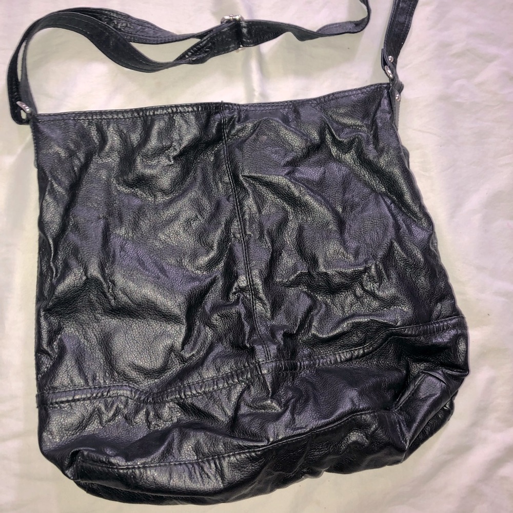 Faux leather crossover bag